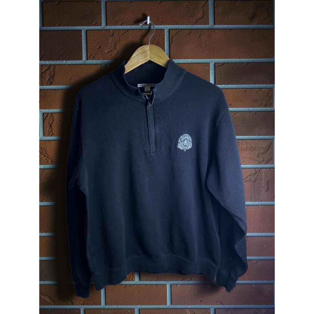 Cutter & Buck Quarter Zip Pullover Men’s Large Black Embroidered Logo Sweatshirt